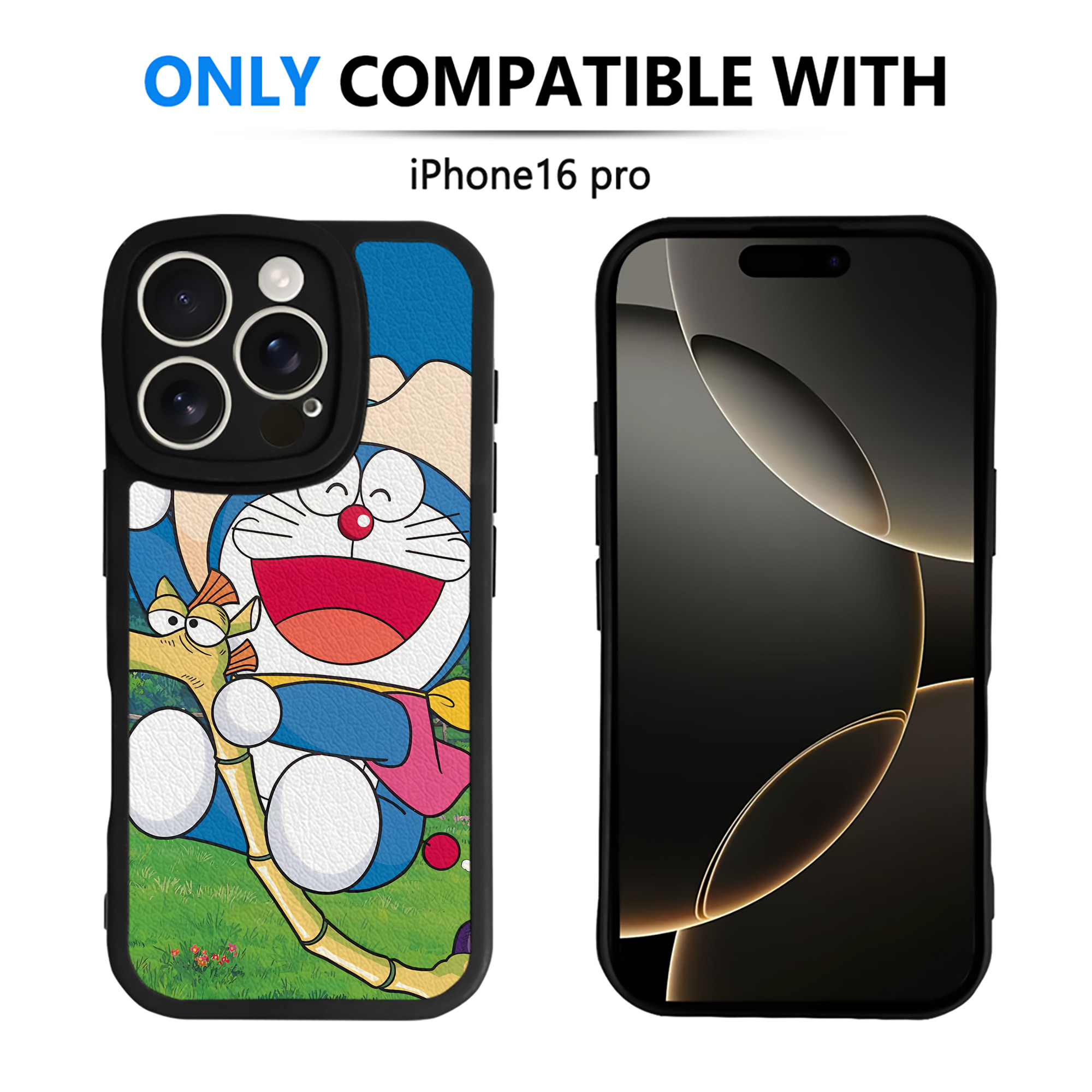 （画像用） ドラえもん Doraemon 【iPhone 16シリーズ対応】シリコンスマホケース（レザー調） 材質：シリコン